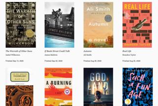 Grid layout of books, with five books per row.