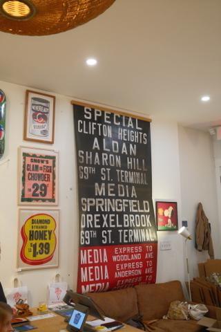 A transit poster of stops for the Media trolley.