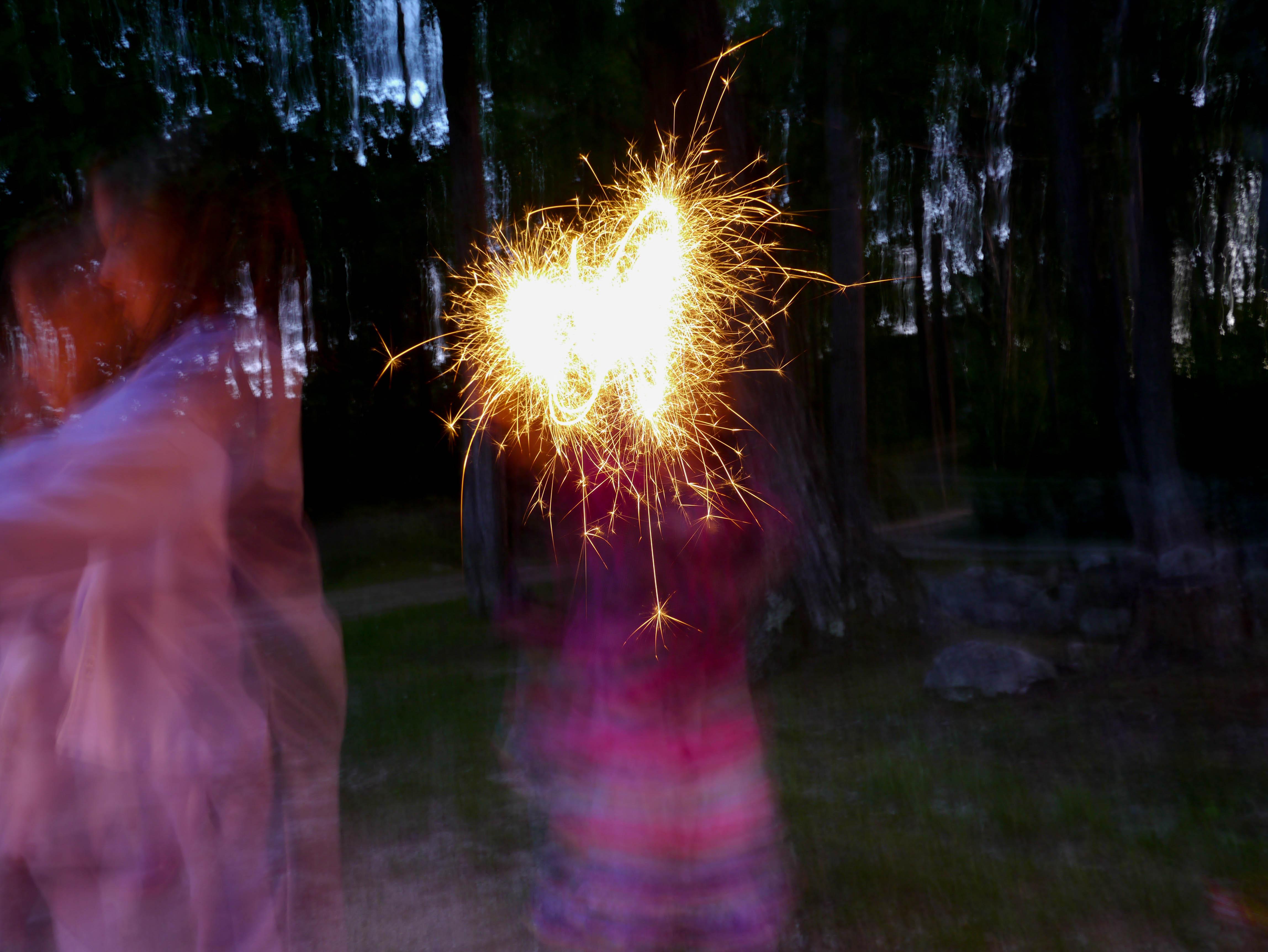 Heart-shaped sparkler