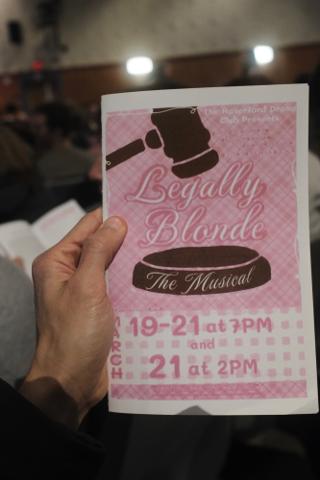 Program for Legally Blonde The Musical.