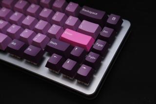 Closeup of the right side of a keyboard.